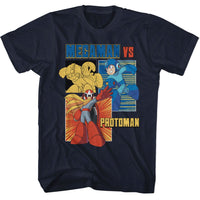 Thumbnail for MEGA MAN-MEGA MAN VS PROTOMAN-NAVY ADULT S/S TSHIRT