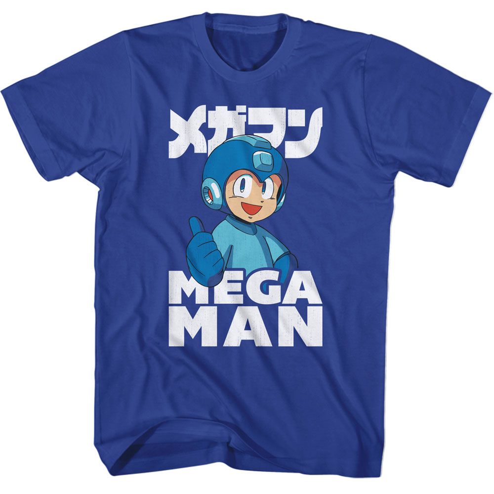 MEGA MAN-MEGA MAN THUMBS UP-ROYAL ADULT S/S TSHIRT