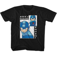Thumbnail for MEGA MAN-MEGA MAN BIG AND SMALL RECTANGLE-BLACK YOUTH S/S TSHIRT