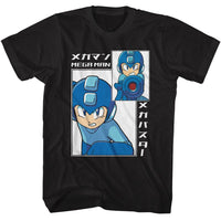 Thumbnail for MEGA MAN-MEGA MAN BIG AND SMALL RECTANGLE-BLACK ADULT S/S TSHIRT