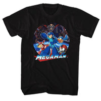 Thumbnail for MEGA MAN-MEGAMAN COLLAGE-BLACK ADULT S/S TSHIRT