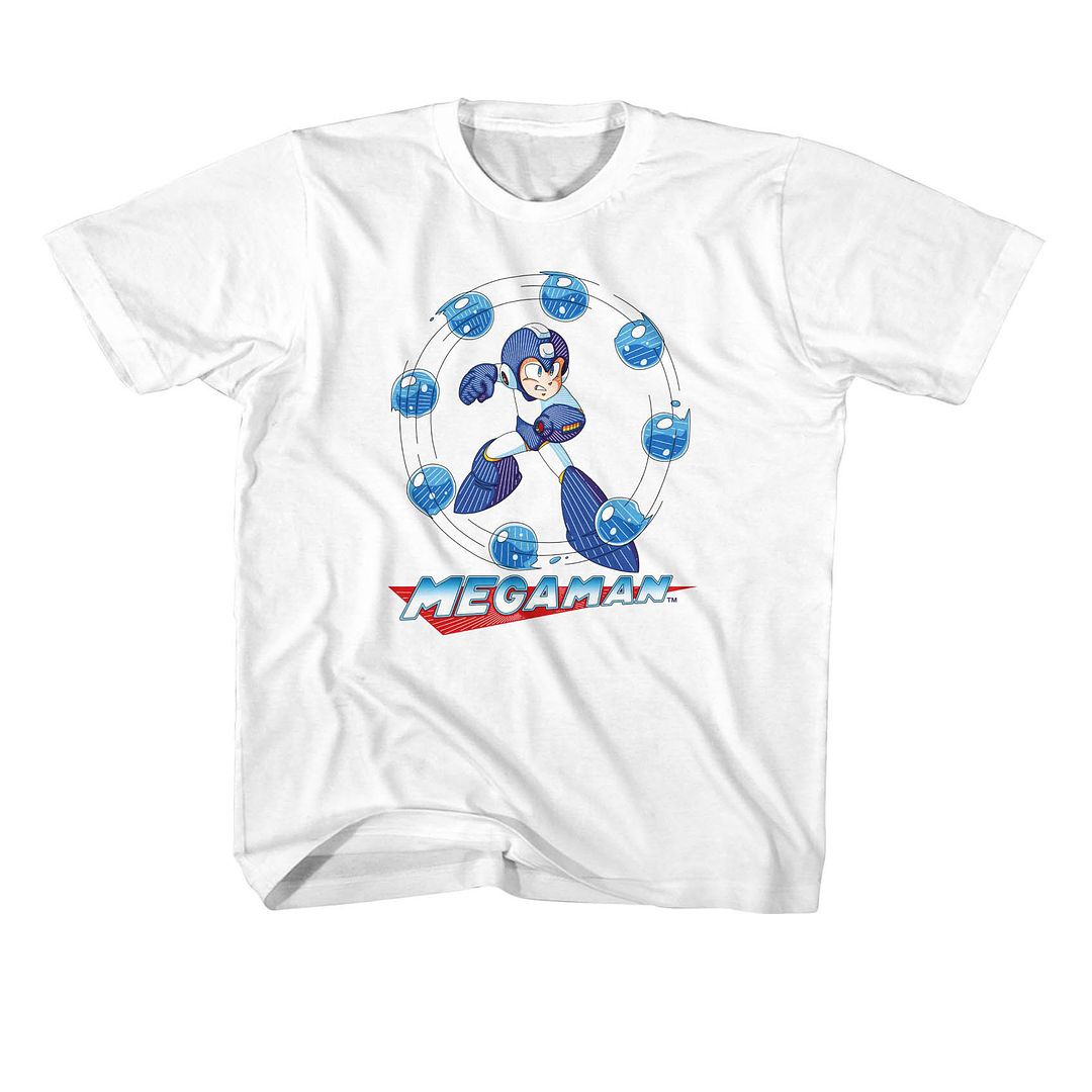 MEGA MAN-MEGAMAN WATER SHIELD-WHITE YOUTH S/S TSHIRT