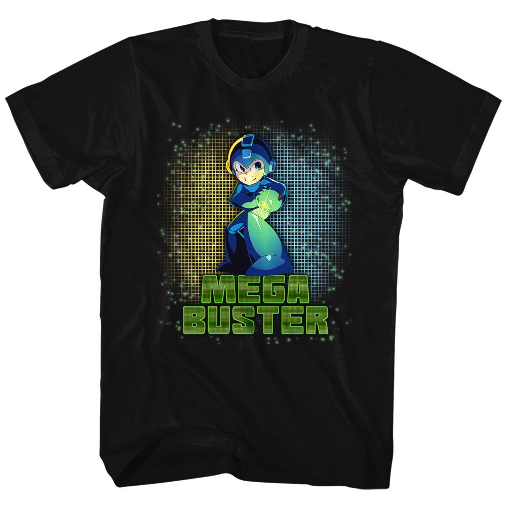 MEGA MAN-MEGA BUSTER-BLACK ADULT S/S TSHIRT