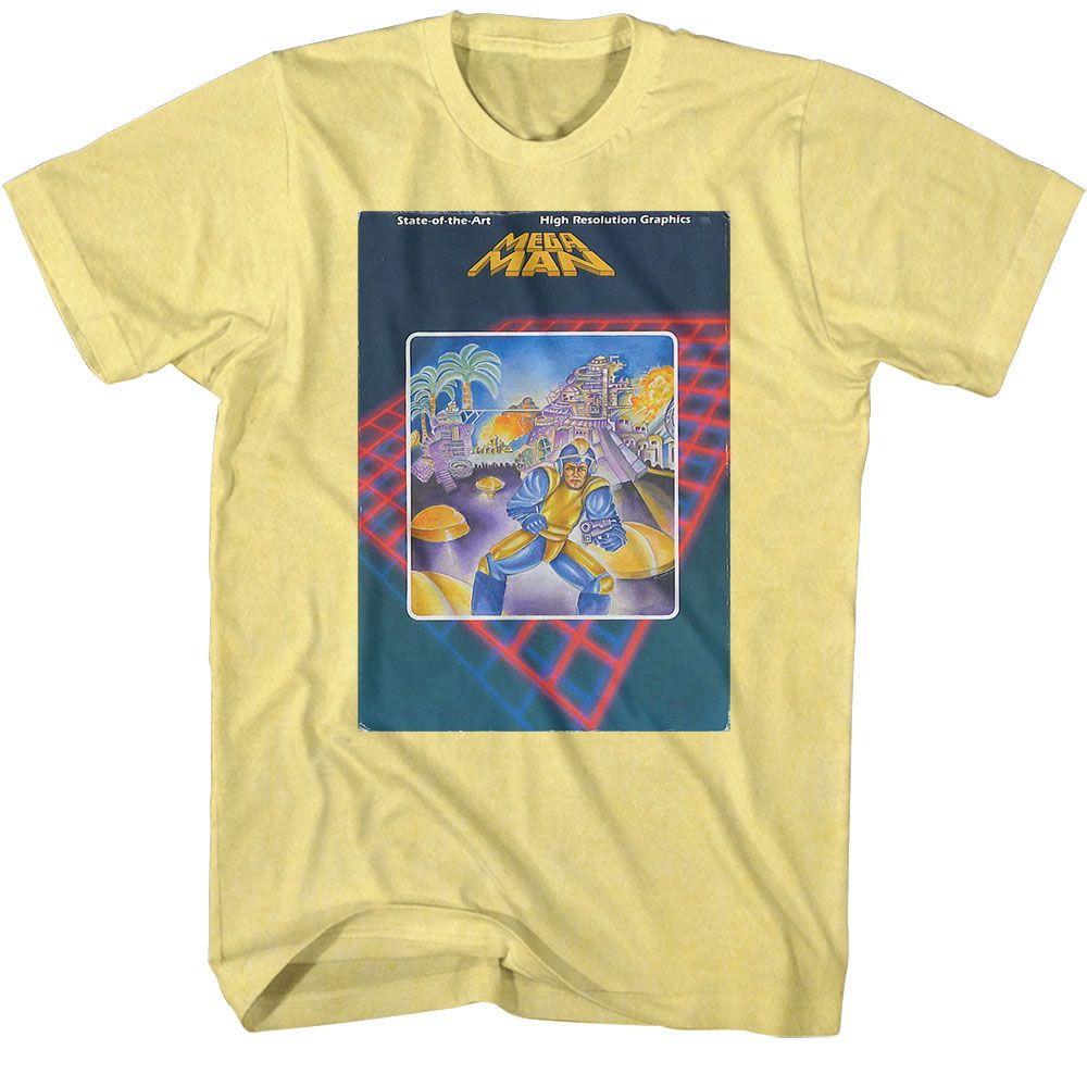 MEGA MAN-MEGA COVER-YELLOW HEATHER ADULT S/S TSHIRT