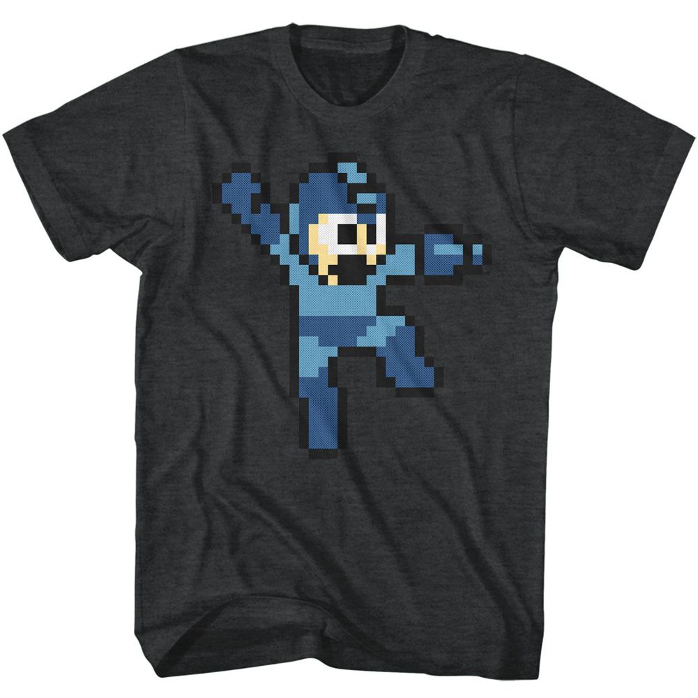 MEGA MAN-JUMPMAN-BLACK HEATHER ADULT S/S TSHIRT