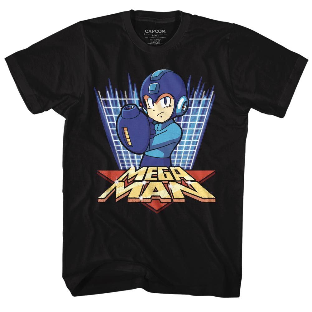 MEGA MAN-MEGAGRID-BLACK ADULT S/S TSHIRT
