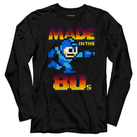 Thumbnail for MEGA MAN-MADEINTHE80S-BLACK ADULT L/S TSHIRT