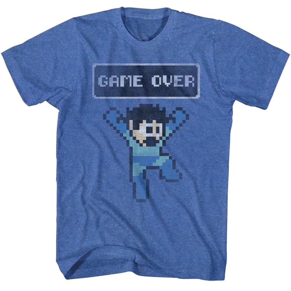 MEGA MAN-GAME OVER-ROYAL HEATHER ADULT S/S TSHIRT