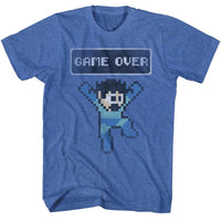 Thumbnail for MEGA MAN-GAME OVER-ROYAL HEATHER ADULT S/S TSHIRT