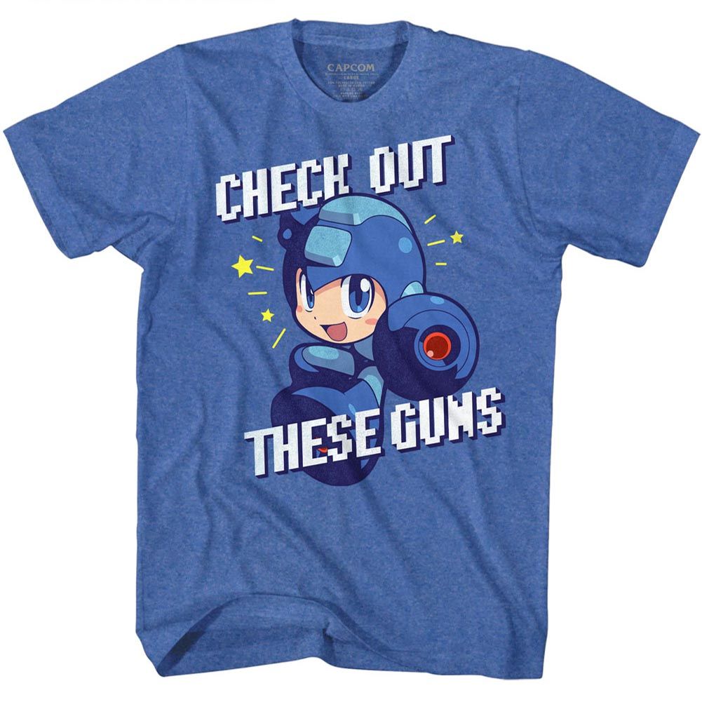 MEGA MAN-CHECK IT OUT-ROYAL HEATHER ADULT S/S TSHIRT