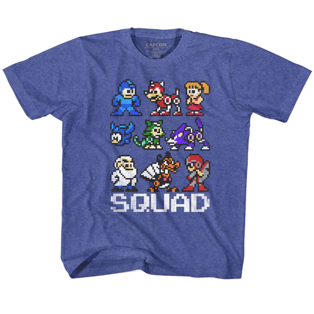 MEGA MAN-SQUAD-ROYAL HEATHER YOUTH S/S TSHIRT