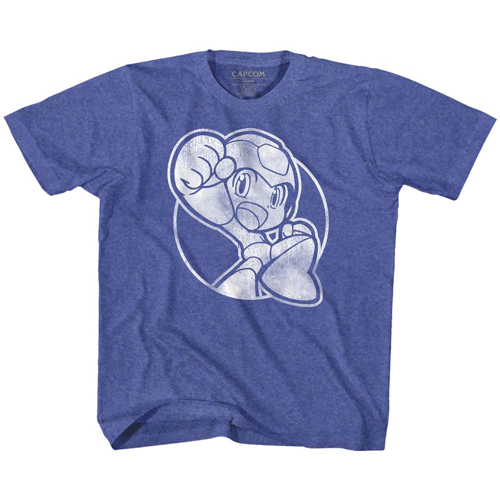 MEGA MAN-FIST PUMP-ROYAL HEATHER YOUTH S/S TSHIRT