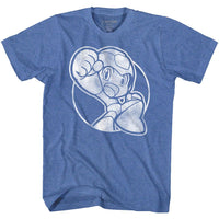 Thumbnail for MEGA MAN-FIST PUMP-ROYAL HEATHER ADULT S/S TSHIRT