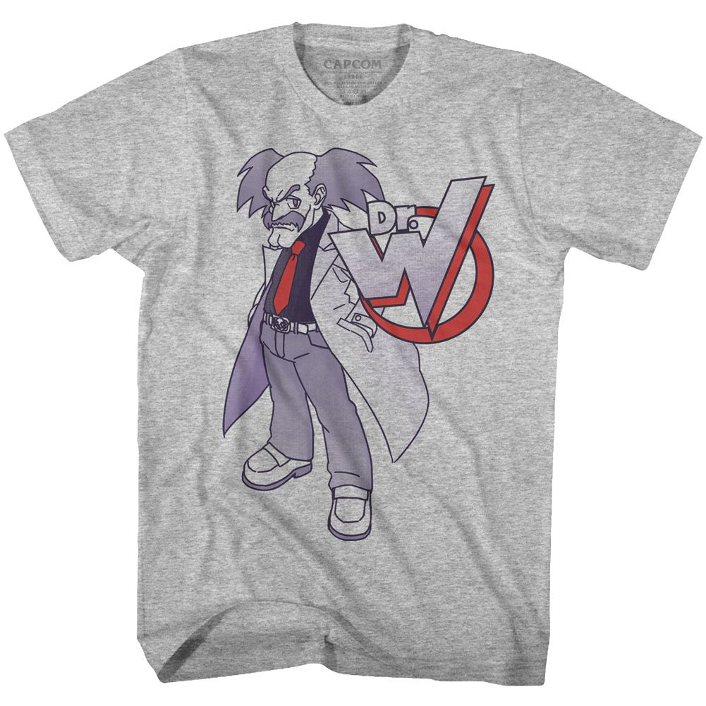 MEGA MAN-DR WILLY-GRAY HEATHER ADULT S/S TSHIRT
