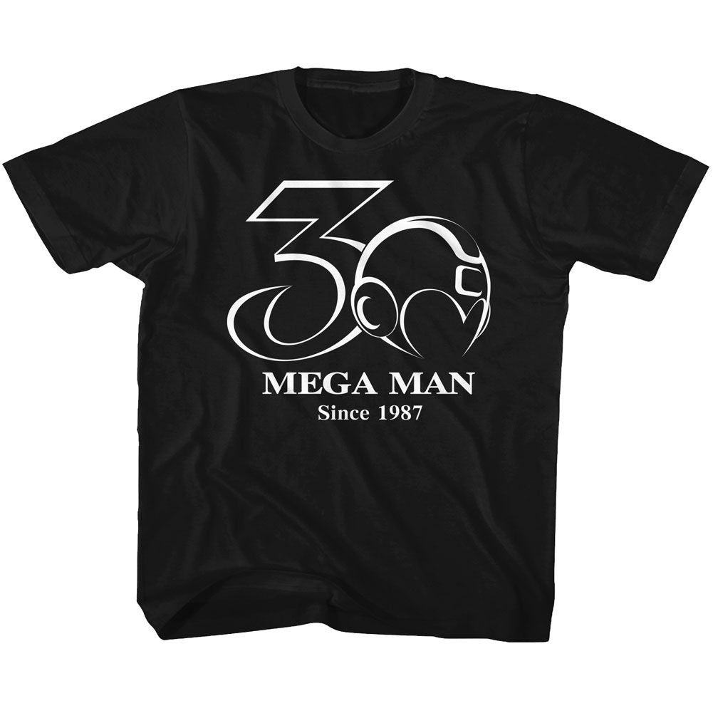 MEGA MAN-30TH BW-BLACK YOUTH S/S TSHIRT