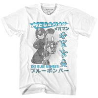 Thumbnail for MEGA MAN-BLUE BOMBER-WHITE ADULT S/S TSHIRT