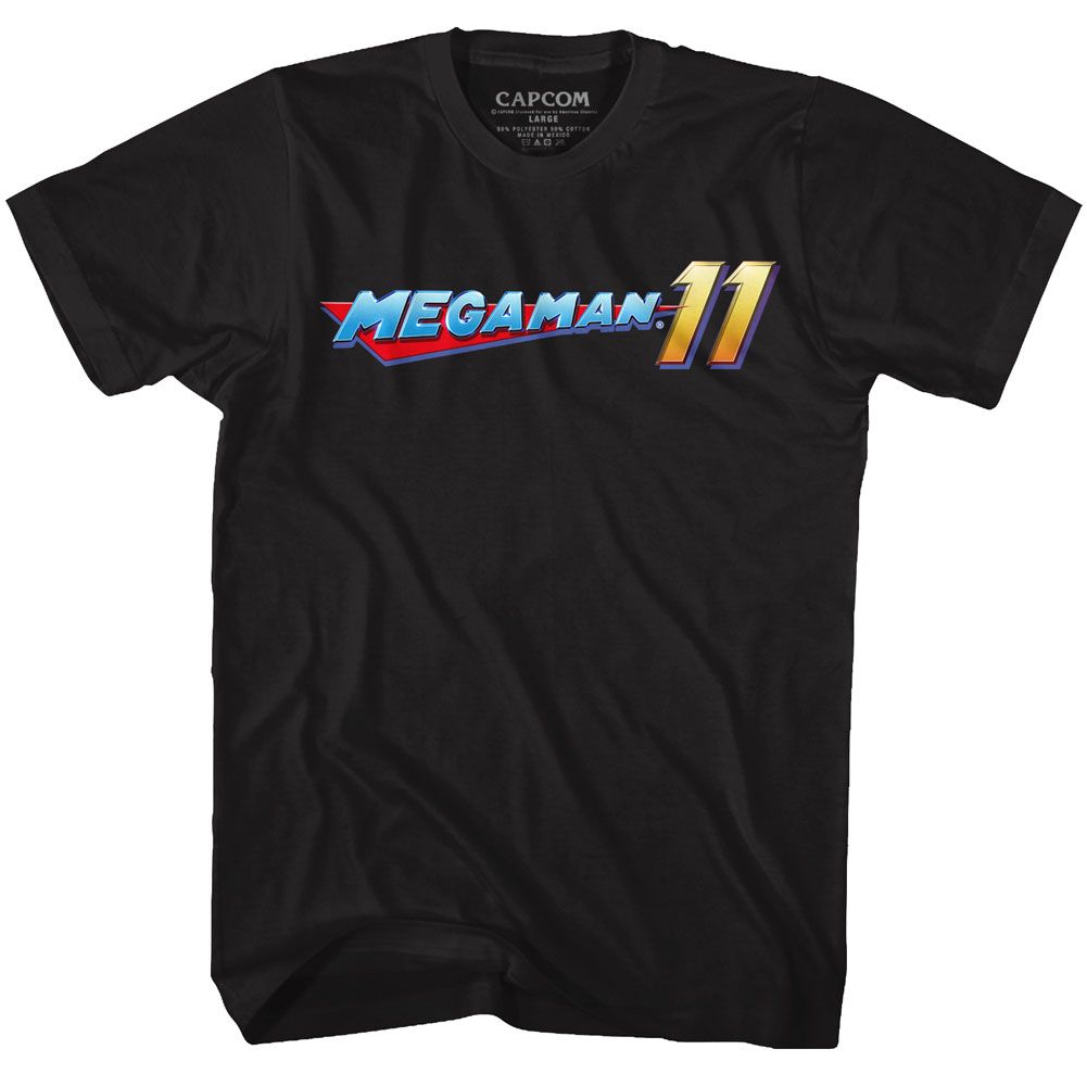 MEGA MAN-MEGA LOGO-BLACK ADULT S/S TSHIRT
