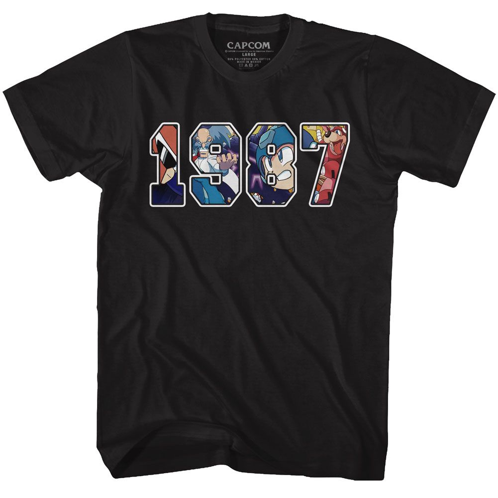 MEGA MAN-1987-BLACK ADULT S/S TSHIRT