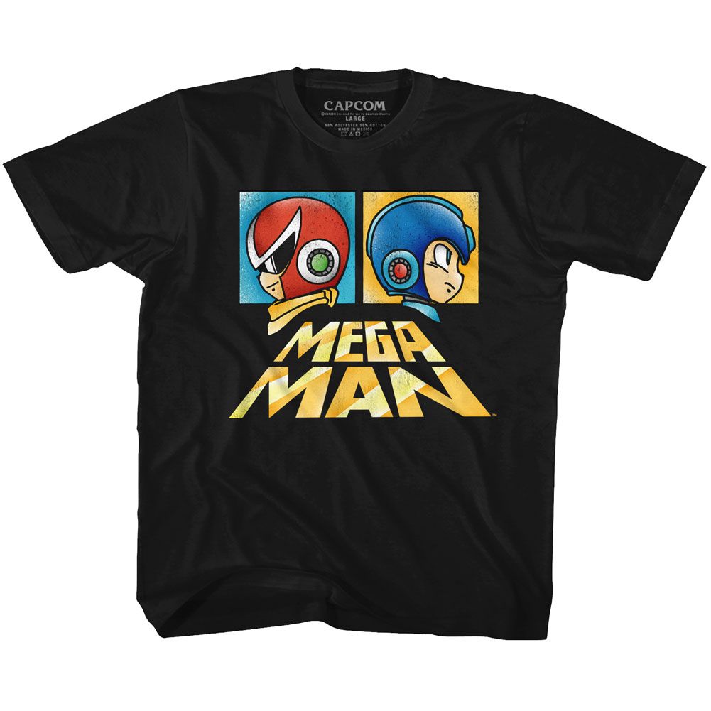 MEGA MAN-BOXY-BLACK YOUTH S/S TSHIRT