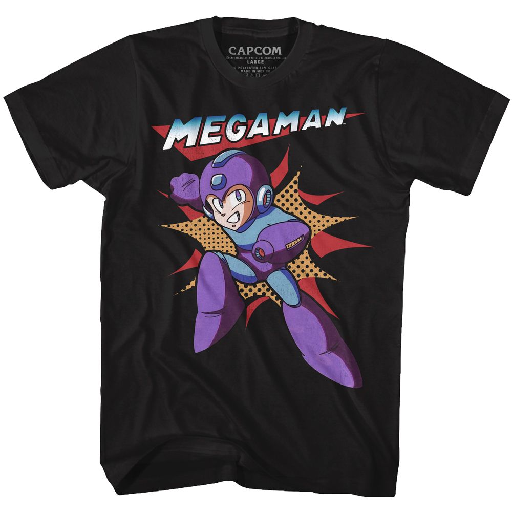 MEGA MAN-MEGA-BLACK ADULT S/S TSHIRT