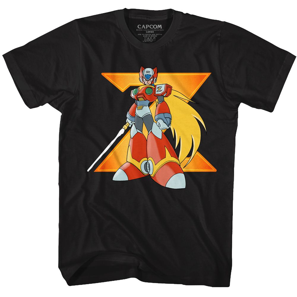 MEGA MAN-BIG ZERO-BLACK ADULT S/S TSHIRT
