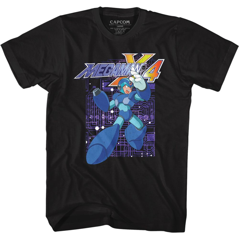 MEGA MAN-MEGAMAN X4 DIGITAL-BLACK ADULT S/S TSHIRT