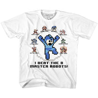 Thumbnail for MEGA MAN-8 MASTER ROBOTS-WHITE YOUTH S/S TSHIRT