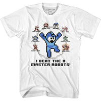 Thumbnail for MEGA MAN-8 MASTER ROBOTS-WHITE ADULT S/S TSHIRT