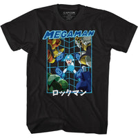 Thumbnail for MEGA MAN-MEGAMAN SKULLS-BLACK ADULT S/S TSHIRT