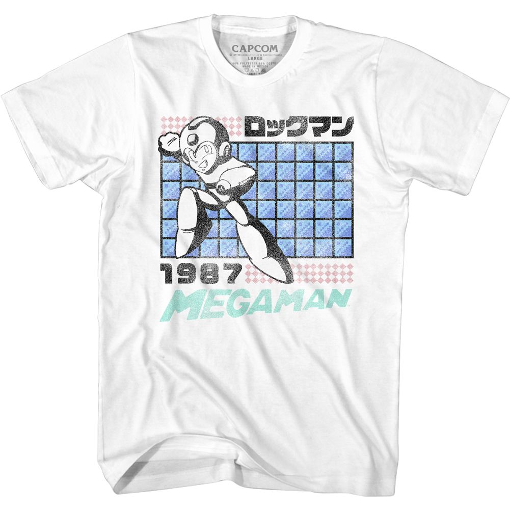 MEGA MAN-MEGAMAN 87-WHITE ADULT S/S TSHIRT