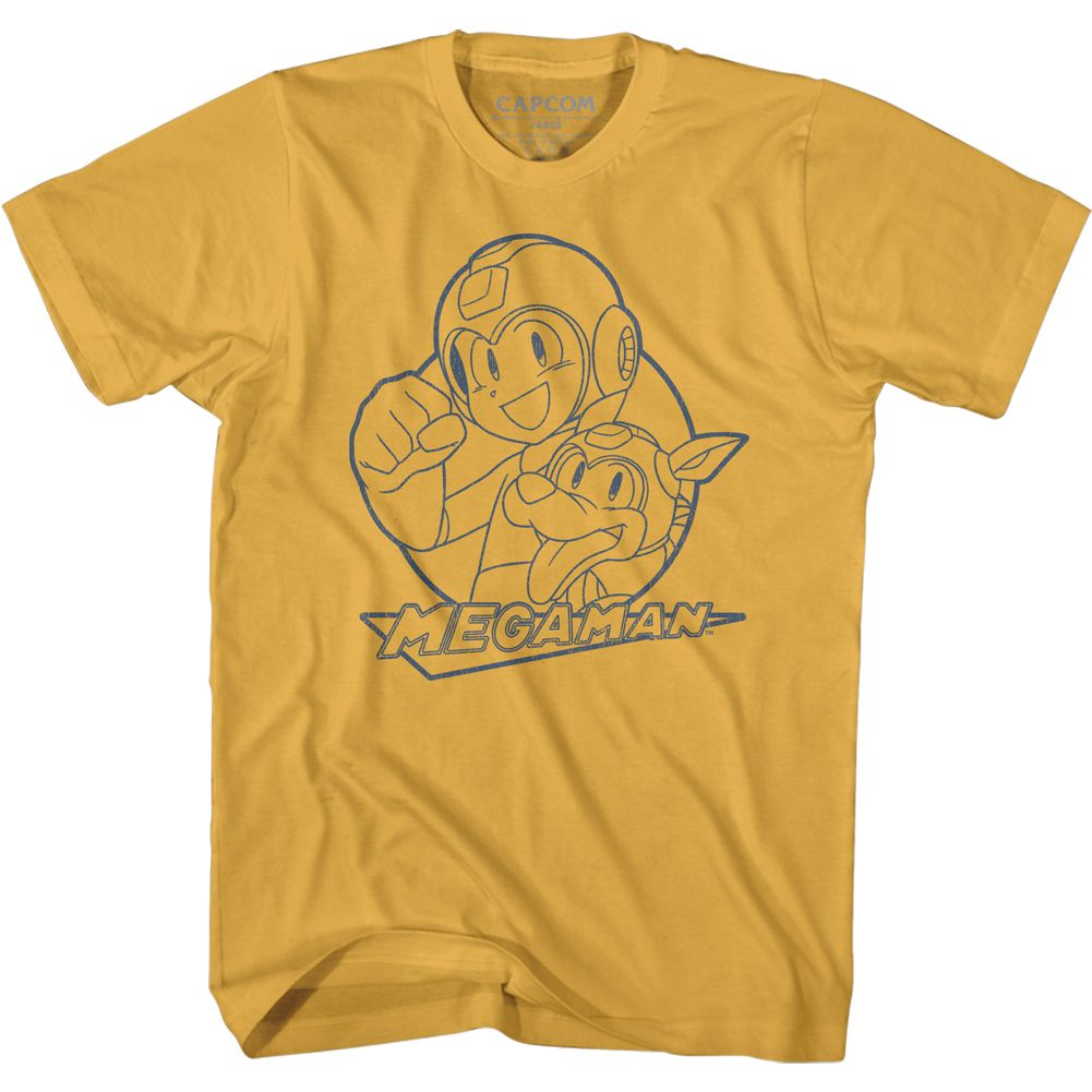 MEGA MAN-MEGA AND RUSH-GINGER ADULT S/S TSHIRT