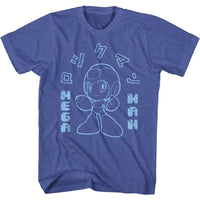 Thumbnail for MEGA MAN-JAPANESE TEXT-ROYAL HEATHER ADULT S/S TSHIRT