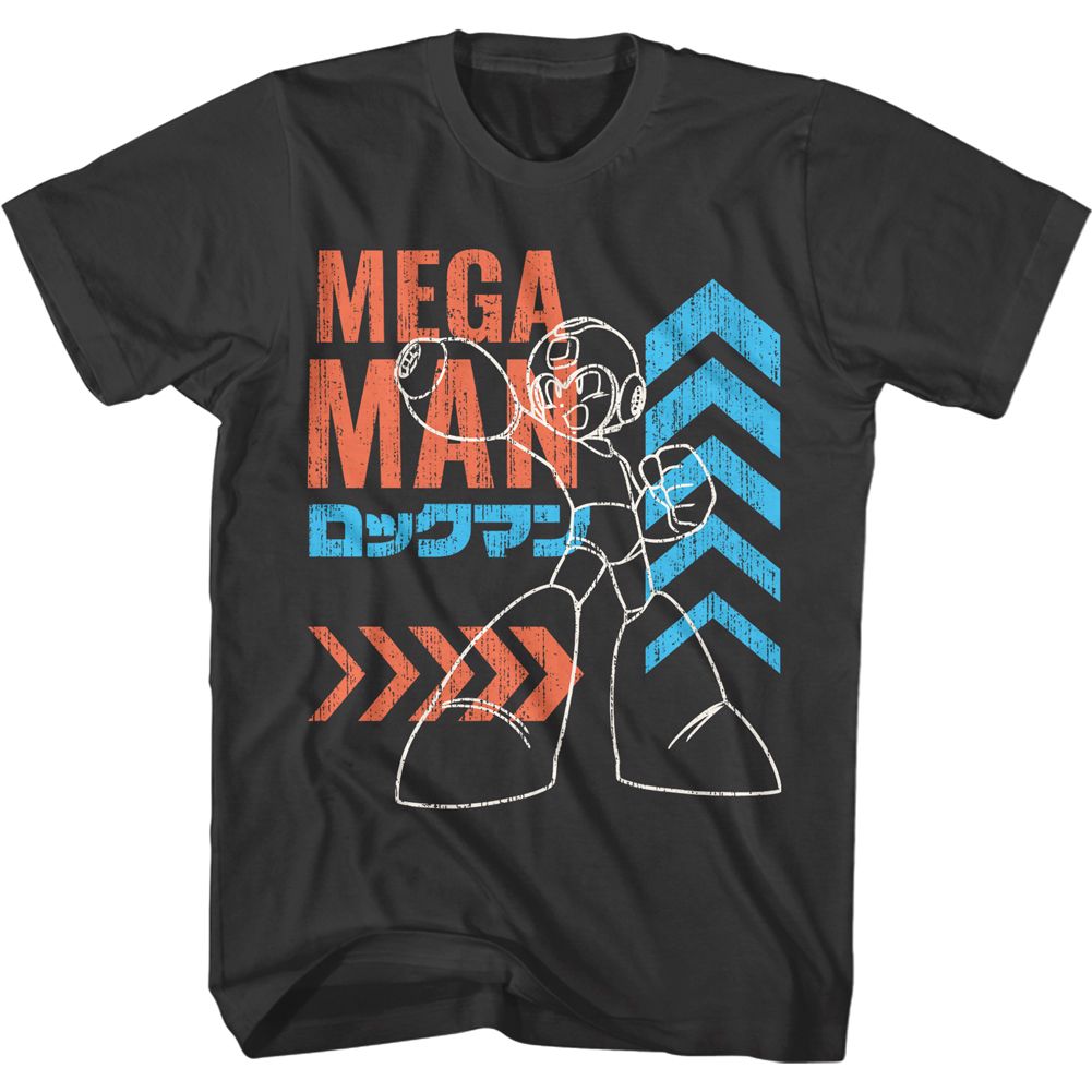 MEGA MAN-ARROWS-SMOKE ADULT S/S TSHIRT
