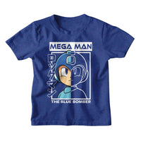 Thumbnail for MEGA MAN-MEGA MAN HALF COLOR HALF OUTLINE-ROYAL HEATHER YOUTH S/S TSHIRT