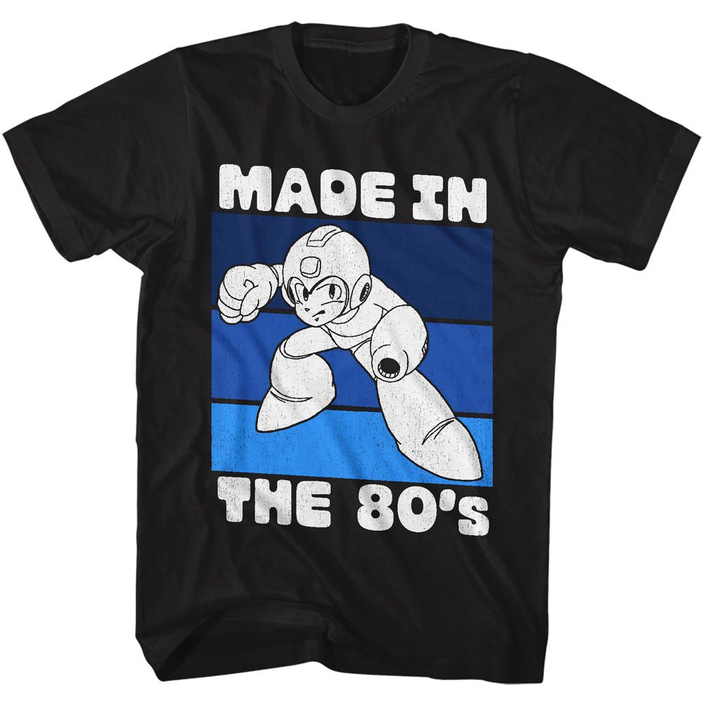 MEGA MAN-MEGAMAN MADE IN THE 80S-BLACK ADULT S/S TSHIRT