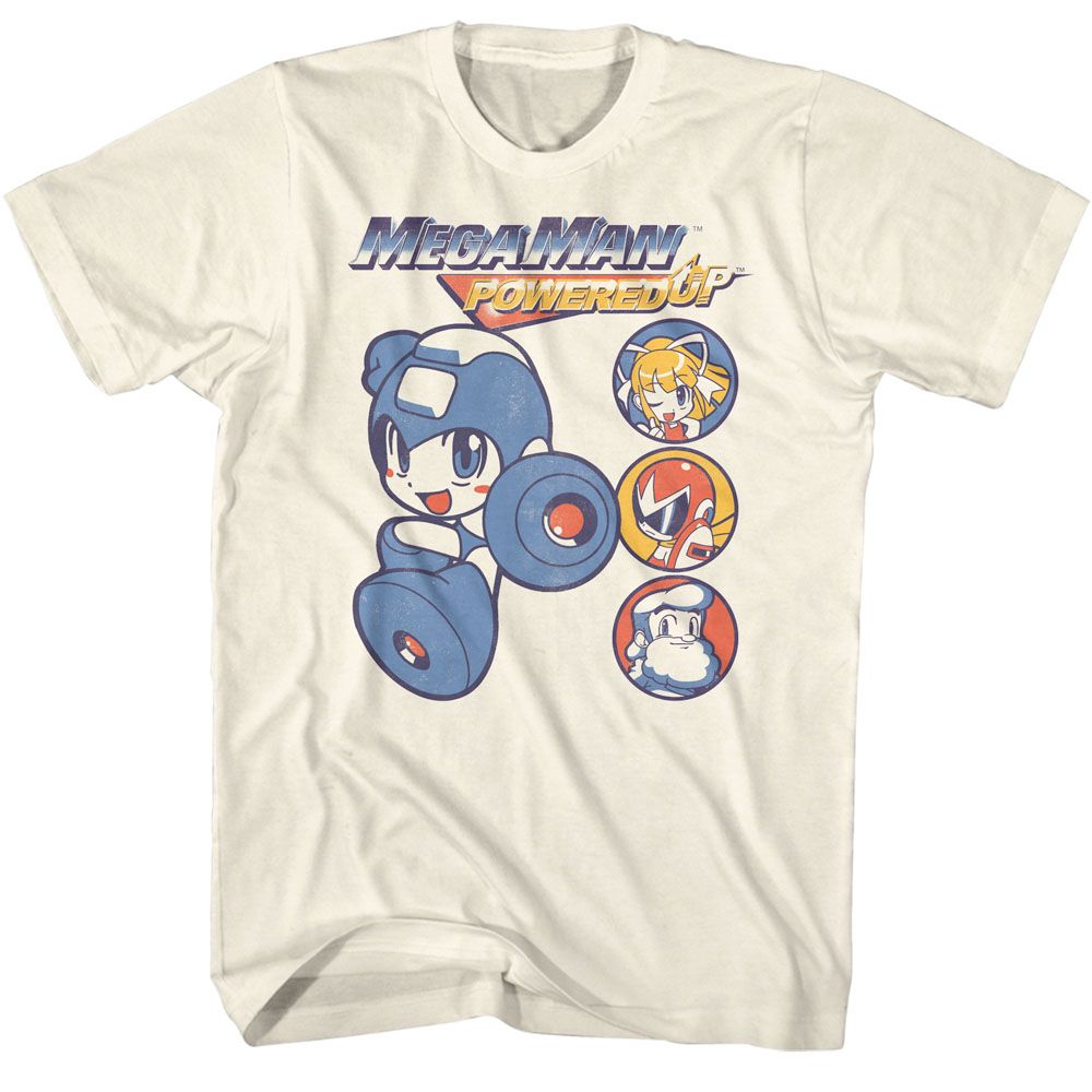 MEGA MAN-MEGA MAN CREW CIRCLES-NATURAL ADULT S/S TSHIRT