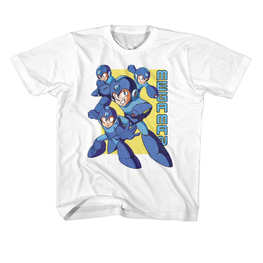 MEGA MAN-MEGAMAN MULTIPLE POSES-WHITE YOUTH S/S TSHIRT