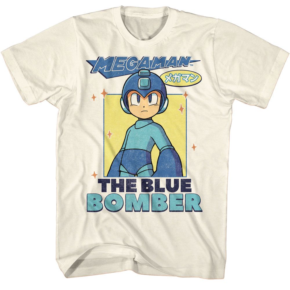 MEGA MAN-MEGA MAN THE BLUE BOMBER-NATURAL ADULT S/S TSHIRT