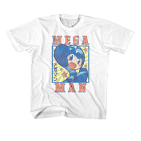 Thumbnail for MEGA MAN-MEGA MAN SQUARE AND STARS-WHITE YOUTH S/S TSHIRT