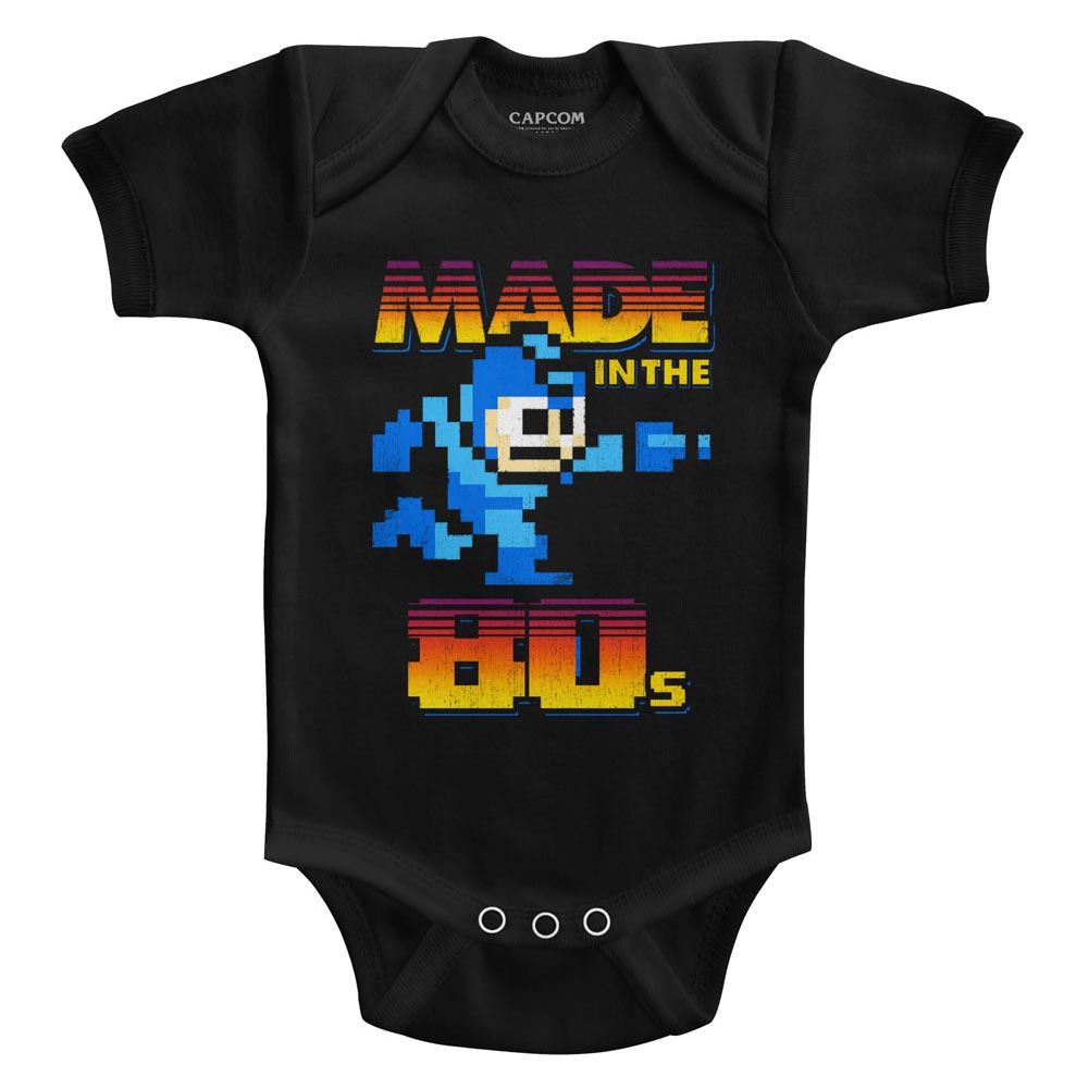MEGA MAN-MADEINTHE80S-BLACK INFANT S/S BODYSUIT