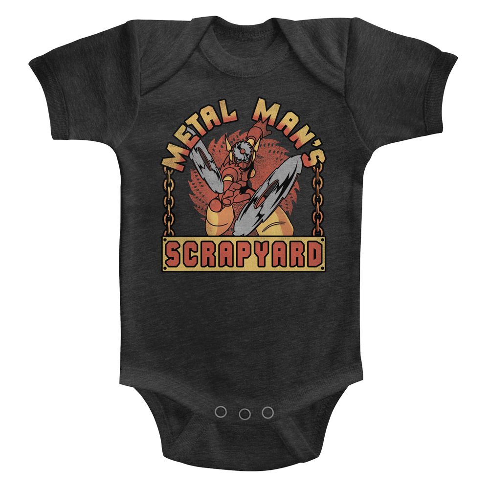 MEGA MAN-SCRAPYARD SIGN-VINTAGE SMOKE INFANT S/S HEATHER BODYSUIT