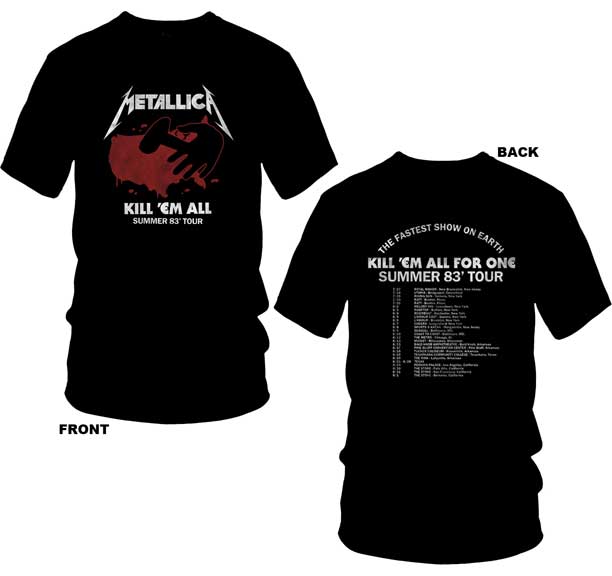 KILL EM ALL TOUR MENS T-SHIRT