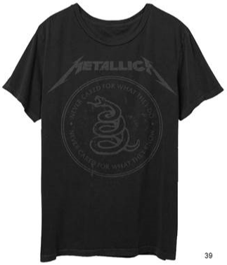 METALLICA SNAKE BLACK MENS T-SHIRT