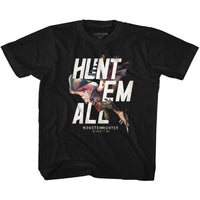 Thumbnail for MONSTER HUNTER-HUNT EM ALL-BLACK TODDLER S/S TSHIRT