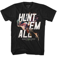 Thumbnail for MONSTER HUNTER-HUNT EM ALL-BLACK ADULT S/S TSHIRT