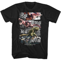 Thumbnail for MONSTER HUNTER-4 MONSTERS-BLACK ADULT S/S TSHIRT