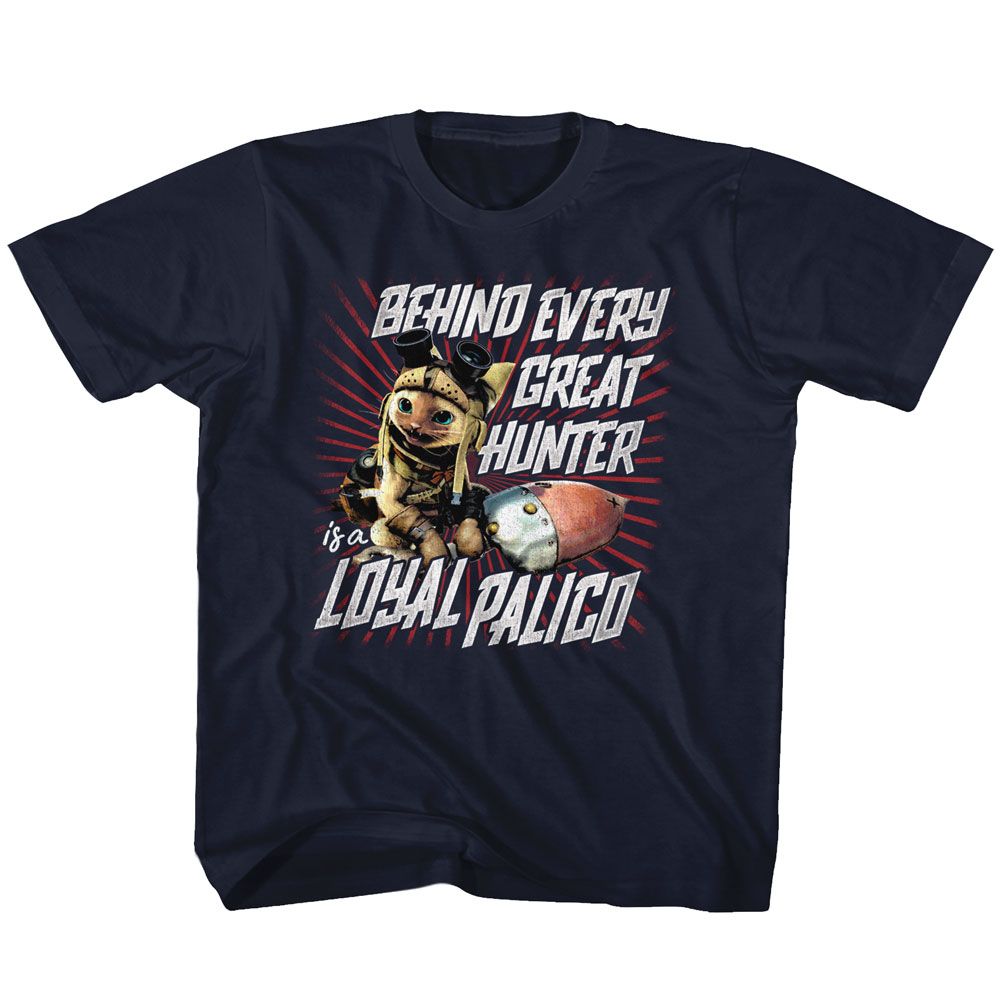 MONSTER HUNTER-LOYAL PALICO-NAVY YOUTH S/S TSHIRT
