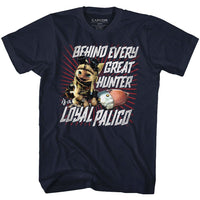 Thumbnail for MONSTER HUNTER-LOYAL PALICO-NAVY ADULT S/S TSHIRT