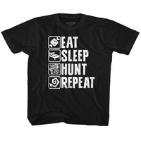 Thumbnail for MONSTER HUNTER-HUNT REPEAT-BLACK TODDLER S/S TSHIRT
