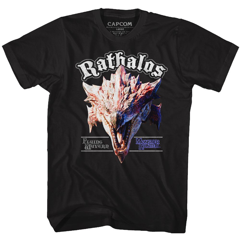 MONSTER HUNTER-RATHOLOS-BLACK ADULT S/S TSHIRT